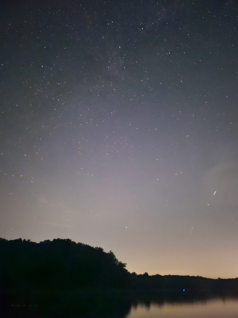 Night sky over holly bay campground
